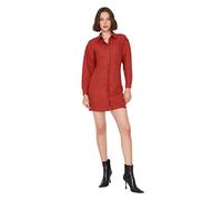 Trendyol Damen Regular Bodycon V-Ausschnitt Webstoff Kleid, Camelfarben, 36