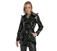 TRENDYOL Damen Regular Parkas Plain Webstoff Trenchcoat Coat, Schwarz, 38