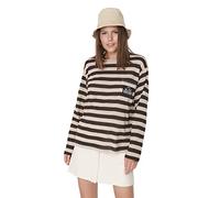 Trendyol Damen Regular Standard Rundhalsausschnitt Gestrickt Bluse, Beige, L