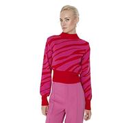 Trendyol Collection Zebra-gemusterter Crop-strickpullover Mit Granatapfelblüten - für Damen - S