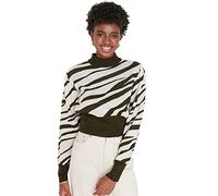 TRENDYOL Damen Rollkragenpullover mit Tiermuster Sweatshirt, Khaki, M EU