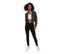 TRENDYOL Damen Schwarze Hohe Taille Skinny Jeans, die Nicht Verblasst Sind Jeans, Schwarz, 42 EU