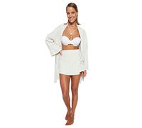 Trendyol Damen-Shorts mit hoher Taille und weitem Bein, weiß, 68 DE