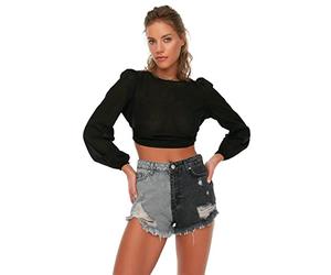 Trendyol Damen Shorts mit normaler Taille und geradem Bein, Sehr bunt, 60