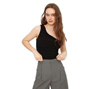Trendyol Damen Single Shirred Blouse, Schwarz, XL EU