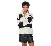 TRENDYOL Damen Stehkragen Gestreift Oversize Sweater Sweatshirt
