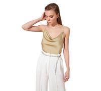 TRENDYOL Damen Steinbügelsatin-bluse Blouse Westlich, Mint, 38