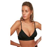 TRENDYOL Damen Strukturiertes Dreieck-bikini-top Bikini Top Contemporary, Schwarz, 36