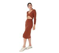 Trendyol Damen TBBAW23AH00067/Siyah Kleid, Brown, L