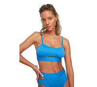 Trendyol Damen Texturierte Ausschnitt Ausführlich Bikini-top Bikini Top, Blau, 42 EU