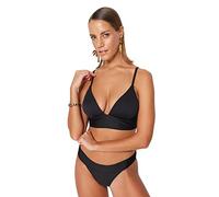 TRENDYOL Damen Texturierte Zurück Detaillierte Bikini-top Bikini Top, Schwarz, 42 EU