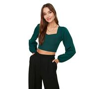 TRENDYOL Damen Trendyol Crop Bluse Blouse Westlich, Grün, 34