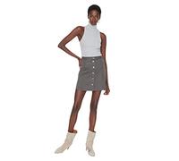TRENDYOL Damen Trendyol Damen Mini Bleistiftrock A-linie Webstoff Rock Skirt Grün Rock, Gray, 36