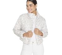 TRENDYOL Damen Trendyol Damen Oversize Puffer Animal Print Webstoff Winterjacke Coat, Grau-mehrfarbig, L EU