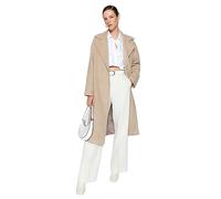 TRENDYOL Damen Trendyol Damen Regular Basic Plain Webstoff Mantel Coat, Greige, 34 EU