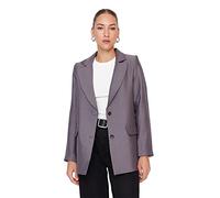 TRENDYOL Damen Trendyol Dames Regular dubbele rij effen geweven blazer Coat, Braun, 34 EU