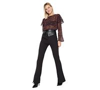 TRENDYOL Damen Trendyol Herren Hoher Bund Flared Hose Pants, Schwarz, 42 EU