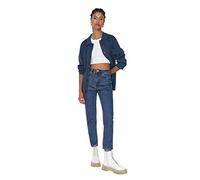 TRENDYOL Damen Trendyol Herren Hoher Bund Mom Jeans, Blau, 40 EU