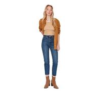 TRENDYOL Damen Trendyol Herren Hoher Bund Mom Jeans, Dunkelblau, 34 EU