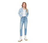 TRENDYOL Damen Trendyol Herren Hoher Bund Mom Jeans, Hellblau, 40 EU