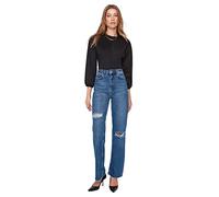 TRENDYOL Damen Trendyol Herren Hoher Bund Weites Bein der 90er Jeans, Blau, 42 EU