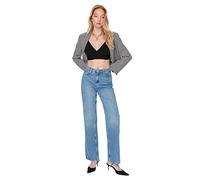 TRENDYOL Damen Trendyol Herren Hoher Bund Weites Bein der 90er Jeans, Hellblau, 38 EU