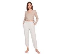 TRENDYOL Damen Trendyol Herren Loungewear Mittlerer Bund Jogginghose Sweatpants, Beige, S EU