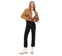 TRENDYOL Damen Trendyol Herren Mittlerer Bund Straight Jeans, Schwarz, 38 EU