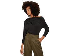 Trendyol Damen Trendyol Kajakkragen drapierte gestrickte Bluse Blouse, Black, M