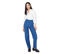 TRENDYOL Damen Trendyol Men's High Waisted Cigarette Cut Trousers Pants, Marineblau, 34 EU