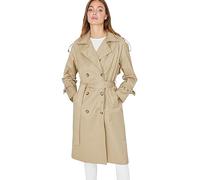 TRENDYOL Damen Trendyol Offener -Gewölbter Knopfverschluss Wasserabweisender Langer Trenchcoat Trench Coat, Beige, 36 EU