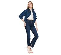 TRENDYOL Damen Trendyol Rip Hohe Taille Slim Flare Jeans Jeans Palazzo, Navy Blue, 44