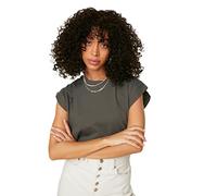 TRENDYOL Damen Trendyol T-shirt mit Sleeveless Basic T-Shirt Westlich, Anthracite, M