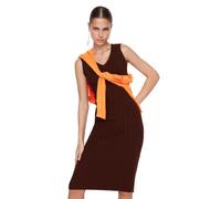 TRENDYOL Damen Trendyol Woman Maxi Shift Crew Neck Knitwear Dress Kleid, Braun, M EU