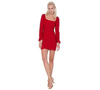 TRENDYOL Damen Trendyol Woman Midi Bodycon Rollkragen Trikot Kleid, Rot, 38