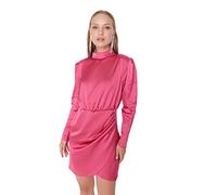 TRENDYOL Damen Trendyol Woman Mini Bodycon asymmetrische kraag gebreide jurk Kleid, Rosa, 40 EU