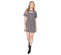 Trendyol Damen Woman Mini Bodycon Rundhalsausschnitt Gestrickt Kleid, Grün, 42