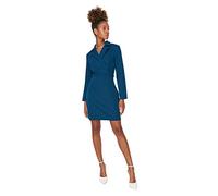 TRENDYOL Damen Trendyol Woman Mini Bodycon Standing Collar Knit Dress Kleid, Schwarz, L EU