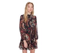 TRENDYOL Damen Trendyol Woman Mini Skater V-ausschnitt Webstoff Kleid, Grün, 34 EU