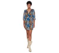 TRENDYOL Damen Trendyol Woman Mini Skater V-neck Woven Dress Kleid, Mehrfarbig, 36 EU