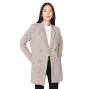 TRENDYOL Damen Trendyol Women's Modest Regular Basic Plaid Woven Jacket Coat, Braun, 40 EU