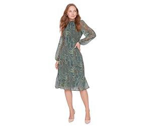 Trendyol Damen TWOAW23EL01436 Kleid, Grün, 34