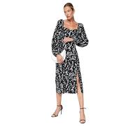 Trendyol Damen TWOAW24EL00865 Kleid, Schwarz/Schiere Freude, 34