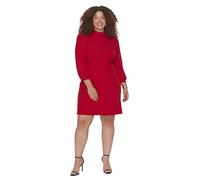 Trendyol Damen Übergröße A-Linie A-Linie Stehkragen Webstoff Große Größen in Kleid, Rot, 44 EU