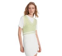 TRENDYOL Damen V-neck Colorblock Regular Vest Sweater, Mint, M EU