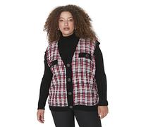 TRENDYOL Damen V-neck Plaid Relaxed Plus Size Sweater, Rot, XXL EU