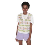 TRENDYOL Damen V-neck, Plain Colours, Figure-hugging Knitted Vest Sweater, Ecru, M EU