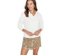 TRENDYOL Damen V Neck Plain Regular Sweatshirt Sweatshirt Casual, Ecru, XL