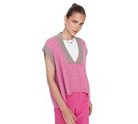 TRENDYOL Damen V-neck Plain Regular Vest Sweater, Rosa, S EU