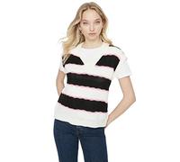 TRENDYOL Damen V-neck With Slogan Regular Vest Sweater, Ecru, M EU